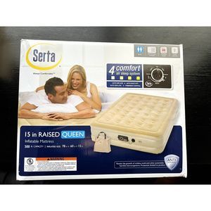 Serta Raised Air Mattress, Queen Size, Built In Air Pump